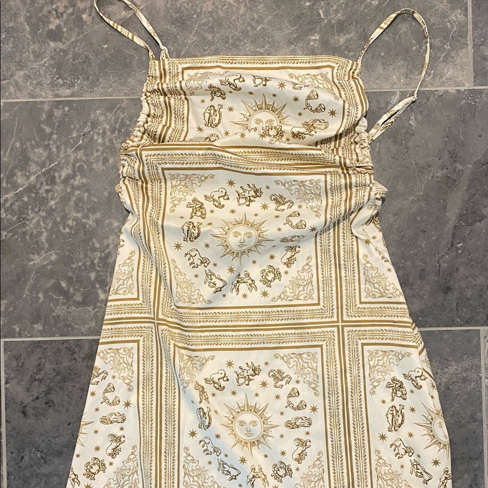 Mini gold and white dress